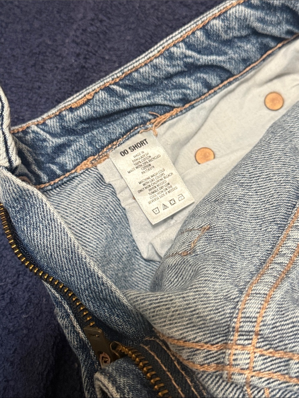 Aeropostale Low Rise Baggy Light Blue Straight Leg Jeans size 00 Short - Picture 4 of 16